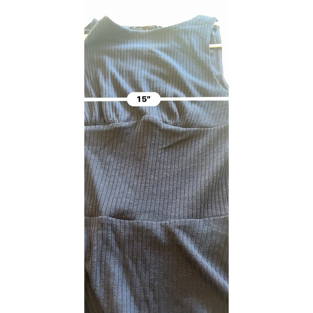 Lulus Modern Moves Navy Ribbed Knit Sleeveless Mini Dress Size Medium - Picture 10 of 11